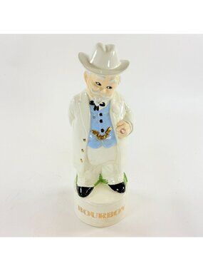 Vintage 1960s Twin Winton Kentucky Colonel Decanter Figural Ceramic Bottle